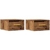 Maison Chic Stenski Dvo delni komplet Nočne omarice - Nočne mize starinski les 35x35x20 cm, (21689821) | Shoptok.si