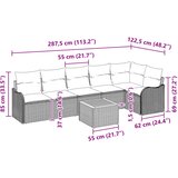  Sjedeća garnitura za vrt 7 kom. Siva poliratan | shoptok.hr