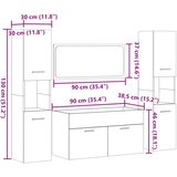 vidaXL 4-dijelni set kupaonskog namještaja boja hrasta sonome drveni | shoptok.hr