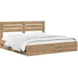  Bed Frame with Storage and Headboard Artisan Oak 180 x 200 cm | shoptok.hr