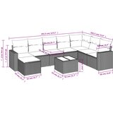  9-dijelni set vrtnih sofa s jastucima crni od poliratana | shoptok.hr