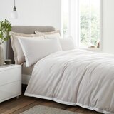 Bianca Kremno bela 3-delna posteljnina za zakonsko posteljo iz bombažnega perkala 200x200 cm Seersucker Woven Stripe – | Shoptok.si