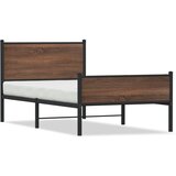 Metalni okvir kreveta bez madraca smeđi hrast 100x190 cm | shoptok.hr