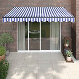 Tenda na uvlačenje plavo-bijela 3 x 2,5 m tkanina i aluminij | shoptok.hr