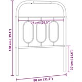 vidaXL Kovinsko posteljno vzglavje črno 75 cm, (21242919) | Shoptok.si