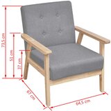 vidaXL Sofa Set 2 kom Tkanina Svijetlo Siva | shoptok.hr