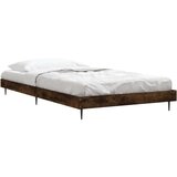 vidaXL Posteljni okvir dimljeni hrast 90x200 cm inženirski les | Shoptok.si