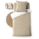 Douceur d intérieur Bela/bež enojna bombažna posteljnina 140x200 cm Cadria – | Shoptok.si