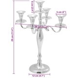 vidaXL Srebrna Aluminij Srednja Dekorativni detalji Svijećnjak | shoptok.hr