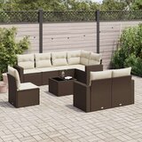 vidaXL 9-dijelni set vrtnih sofa s jastucima poliratan smeđi | shoptok.hr