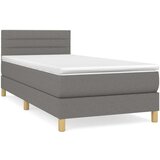  Box spring postelja z vzmetnico temno siva 90x200 cm blago, (20789856) | Shoptok.si