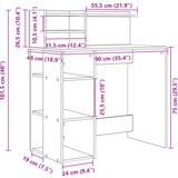  Stol s Policama Siva sonoma 90x48x101.5 cm Konstruirano drvo | shoptok.hr