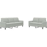 Maison Chic Sedežna garnitura - kavč 2-delna z blazinami svetlo siv žamet, (21729428) | Shoptok.si