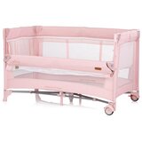 Chipolino putni krevetić s bočnom stranicom i sklapanjem jednom rukom Glory Pink Marshmalllow | shoptok.hr