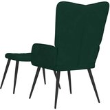 Stolica za opuštanje s osloncem za noge tamnozelena baršunasta | shoptok.hr