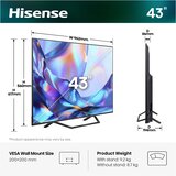Hisense 43A7S Hi-QLED pametni televizor 4K 60 Hz 108 cm (43") | shoptok.hr