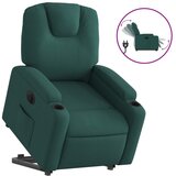 Maison Chic Električni naslanjač - Relax naslanjač s funkcijo vstajanja temno zeleno blago, (22062135) | Shoptok.si