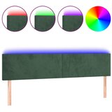 vidaXL LED posteljno vzglavje temno zeleno 160x5x78/88 cm žamet, (20932553) Cene