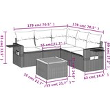  6-dijelni set vrtnih sofa od poliratana s jastucima sivi | shoptok.hr