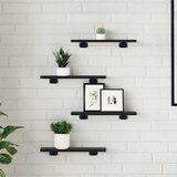 Police za knjige 4 pcs Crna 40 x 10 x 1,5 cm Konstruirano drvo | shoptok.hr