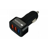 Canyon C-07 Universal 3xUSB car adapter(1 USB with Quick Charger QC3.0), Input 12-24V, Output USB/5V-2.1A+QC3.0/5V-2.4A&9V-2A&12V-1.5A, with Smart IC, black rubber coating+black metal ring+QC3.0 port with blue/other ports in orange, 66*35.2*25.1mm, 0.025 cene
