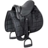 vidaXL Sedlo za Ponija Komplet 10" Crno | shoptok.hr