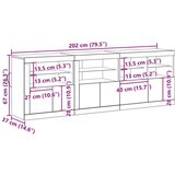  Stranski kabinet z LED lučmi Stari les 202x37x67 cm predelan les | Shoptok.si