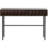 Temno rjava stranska mizica z mizno ploščo v hrastovem dekorju 39x117 cm Latina –
