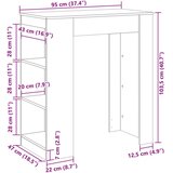vidaXL barski stol s držačima boja hrasta 95x47x103,5 cm drveni | shoptok.hr