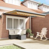 vidaXL Avtomatska retraktibilna tenda Črtasta 300x250 cm | Shoptok.si