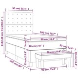  Box spring postelja z vzmetnico svetlo siva 90x200 cm blago, (20791055) | Shoptok.si