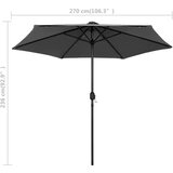  Vrtni suncobran LED s aluminijskim stupom 270 cm antracit | shoptok.hr