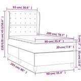  Krevet s oprugama i madracem tamnosmeđi 90 x 200 cm od tkanine | shoptok.hr