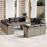 vidaXL 13-dijelni set vrtnih sofa poliratan s jastucima svijetlosivi | shoptok.hr