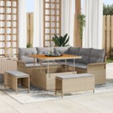  Vrtna garnitura - 8-dijelni set vrtnog kauča s jastučićima bež poli ratan acacia | shoptok.hr