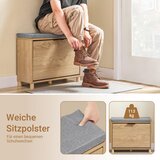 SoBuy klop za vstop s polico in blazino za shranjevanje svetel les siva 60x24x50 cm, (5000009231) Slike