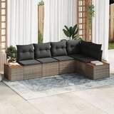 vidaXL set od 5 dijelova vrtnog kauča s jastučićima siva poli ratan | shoptok.hr