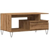 Maison Chic Klubska mizica - kavna mizica - Nizka mizica artisan hrast 90x49x45 cm inženirski les, (21754407) Cene