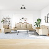  3-dijelni set sofa krem od mikrovlakana | shoptok.hr