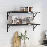  Zidne police 2 kom 75x30 cm crne nehrđajući čelik | shoptok.hr