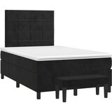 vidaXL Krevet box spring s madracem crni 120 x 190 cm baršunasti Cijene