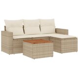  5-dijelni vrtni set sofa s jastucima bež od poliratana | shoptok.hr