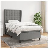  Box spring postelja z vzmetnico temno siva 100x200 cm blago | Shoptok.si
