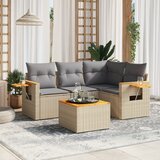  5-dijelni vrtni set sofa s jastucima bež od poliratana | shoptok.hr