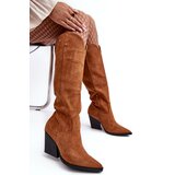 Boto Suede Cowboy Boots Fashionable Camel Delia | ePonuda.com