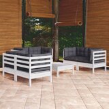 Maison Chic Seti vrtnega pohištva - Vrtna garnitura - Vrtni pohištvo set 7-delna z blazinami trdna borovina, (21803645) | Shoptok.si