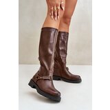 Boto Warm Women’s Boots with Zipper Eco Leather Brown Tialethe | Shoptok.si
