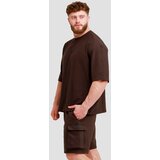 GymBeam muška oversized majica unstoppable brown