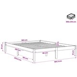  Dugi okvir kreveta bez madraca bijeli 180 x 210 cm od borovine | shoptok.hr
