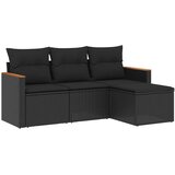  4-dijelni set vrtnih sofa od poliratana s jastucima crni | shoptok.hr
